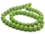 50 8mm Opaque Light Green Smooth Round Glass Beads Jewelry Making Beading Supplies Loose Beads to String