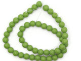 50 8mm Opaque Light Green Smooth Round Glass Beads Jewelry Making Beading Supplies Loose Beads to String