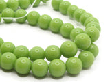 50 8mm Opaque Light Green Smooth Round Glass Beads Jewelry Making Beading Supplies Loose Beads to String