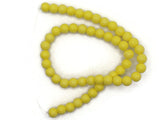 50 8mm Opaque Yellow Smooth Round Glass Beads Jewelry Making Beading Supplies Loose Beads to String