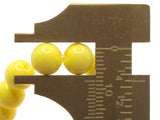 50 8mm Opaque Yellow Smooth Round Glass Beads Jewelry Making Beading Supplies Loose Beads to String