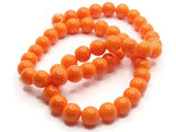 50 8mm Opaque Orange Smooth Round Glass Beads Jewelry Making Beading Supplies Loose Beads to String