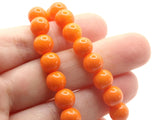 50 8mm Opaque Orange Smooth Round Glass Beads Jewelry Making Beading Supplies Loose Beads to String