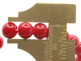 50 8mm Opaque Red Smooth Round Glass Beads Jewelry Making Beading Supplies Loose Beads to String
