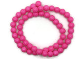 50 8mm Opaque Hot Pink Smooth Round Glass Beads Jewelry Making Beading Supplies Loose Beads to String