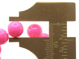 50 8mm Opaque Hot Pink Smooth Round Glass Beads Jewelry Making Beading Supplies Loose Beads to String