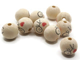 12 19mm Round Wood Booty Bounce Love Beads Natural Wooden Beads Large Hole Cute Kawaii Focal Beads Jewelry Making Beading Supplies