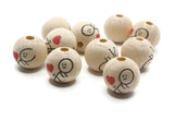 12 19mm Round Wood Booty Bounce Love Beads Natural Wooden Beads Large Hole Cute Kawaii Focal Beads Jewelry Making Beading Supplies
