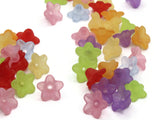 50 10mm Small Mixed Color Lily Flower Lucite Plastic Beads Translucent Floral Beads Jewelry Making Beading Supplies