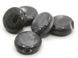 5 21mm Black Ceramic Coin Beads Large Hole Beads Jewelry Making Beading Supplies Flat Round Beads to String
