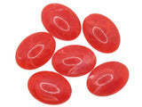 6 25mm x 18mm Red Swirling Oval Vintage Lucite Plastic Flat Back Cabochons Mosaic Supplies Jewelry Making