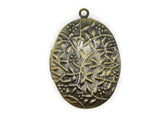 33mm Oval Flower Locket Brass Locket Charm Jewelry Making and Beading Supplies