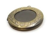 35mm Round Brass Floral Locket Charm Jewelry Making and Beading Supplies