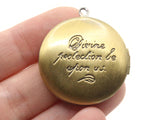 35mm Round Brass Locket Charm Divine Protection Be Upon Us Angel Locket Jewelry Making and Beading Supplies