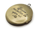 35mm Round Brass Locket Charm Divine Protection Be Upon Us Angel Locket Jewelry Making and Beading Supplies