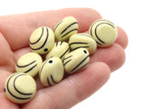 10 xxxmm White and Black Plastic Coin Patterned Beads Large Hole Beads Jewelry Making Beading Supplies Loose Beads Lightweight Acrylic Beads