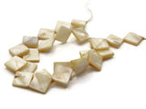 25 16mm Beige Diamond Shell Beads Diagonal Drilled Flat Square Beads Jewelry Making Beading Supplies Seashell Beads Dyed Beads Full Strand