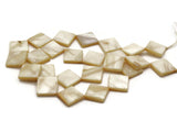 25 16mm Beige Diamond Shell Beads Diagonal Drilled Flat Square Beads Jewelry Making Beading Supplies Seashell Beads Dyed Beads Full Strand