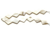 12 16mm White Diamond Shell Beads Diagonal Drilled Flat Square Beads Jewelry Making Beading Supplies Seashell Beads Dyed Beads Full Strand