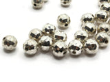 30 8mm Silver Faceted Round Beads Vintage Silver Plated Plastic Beads Jewelry Making Beading Supplies Shiny Metal Focal Beads