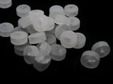 30 14mm Flat Round White Beads Vintage Frosted Acrylic Beads Round Beads New Old Stock Beads Jewelry Making Beading Supplies