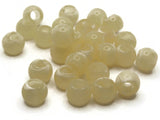 30 12mm Cream and White Swirl Large Hole Beads Plastic Beads Jewelry Making Beading Supplies Round Beads Macrame & Hair Beads Loose Beads
