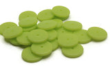 25 14mm Lime Green Disc Beads Vintage Plastic Beads Saucer Beads Flat Disc Beads Loose Beads Round Beads Jewelry Making Beading Supplies