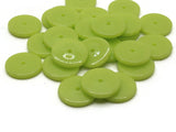 25 14mm Lime Green Disc Beads Vintage Plastic Beads Saucer Beads Flat Disc Beads Loose Beads Round Beads Jewelry Making Beading Supplies