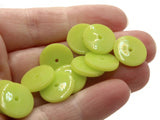 25 14mm Lime Green Disc Beads Vintage Plastic Beads Saucer Beads Flat Disc Beads Loose Beads Round Beads Jewelry Making Beading Supplies