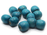 12 30mm Blue Wood Barrel Beads Wooden Tube Beads Large Hole Beads Macrame Beads Jewelry Making Beading Supplies Big Loose Beads Smileyboy