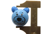 4 26mm Round Blue Wood Bear Head Beads Large Hole Wooden Beads Cute Beads Miniature Animal Beads Jewelry Making Beading Supplies