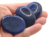 3 40mm x 30mm Blue Swirling Oval Cabochons Vintage Lucite Cabs Japanese Lucite Cabs Plastic Cabochons Mosaic Supplies Jewelry Making
