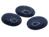 3 40mm x 30mm Blue Spotted Oval Cabochons Vintage Lucite Plastic Cabochons Mosaic Supplies Jewelry Making