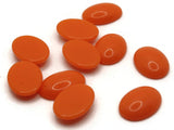 10 18mm x 13mm Orange Oval Cabochons Vintage Japanese Lucite Cabochons Loose Plastic Tiles Jewelry Making