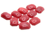 10 18mm x 13mm Red Rectangle Flatback Cabochons Vintage Lucite Plastic Cabochon Mosaic Supplies Jewelry Making Smileyboy