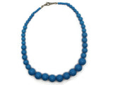 16 Inch Blue Bead Necklace Graduated Bead Necklace Vintage Necklace Uncirculated New Old Stock Beads Smileyboy