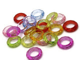 20 20mm Ring Charms Loop Pendants Mixed Color Large Plastic Charms Jewelry Making Beading Supplies Rainbow Charms