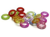 20 20mm Ring Charms Loop Pendants Mixed Color Large Plastic Charms Jewelry Making Beading Supplies Rainbow Charms