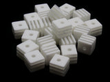 25 8mm Clear and White Striped Beads Cube Beads to String Lightweight Beads Jewelry Making Beading Supplies