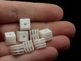 25 8mm Clear and White Striped Beads Cube Beads to String Lightweight Beads Jewelry Making Beading Supplies