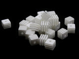 25 8mm Clear and White Striped Beads Cube Beads to String Lightweight Beads Jewelry Making Beading Supplies