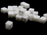 25 8mm Clear and White Striped Beads Cube Beads to String Lightweight Beads Jewelry Making Beading Supplies