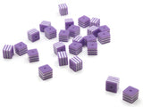 25 8mm Purple and White Striped Beads Cube Beads to String Lightweight Beads Jewelry Making Beading Supplies