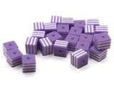 25 8mm Purple and White Striped Beads Cube Beads to String Lightweight Beads Jewelry Making Beading Supplies