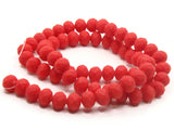 64 8mm x 6mm Opaque Red Faceted Glass Rondelle Beads Jewelry Making Beading Supplies Loose Beads to String