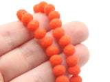 64 8mm x 6mm Opaque Orange-Red Faceted Glass Rondelle Beads Jewelry Making Beading Supplies Loose Beads to String