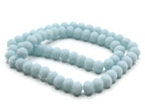 64 8mm x 6mm Opaque Blue Faceted Glass Rondelle Beads Jewelry Making Beading Supplies Loose Beads to String
