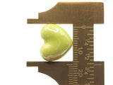 4 16mm Lime Green Porcelain Heart Beads Valentine's Day Beads Jewelry Making Beading Supplies Loose Beads