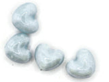 4 16mm Light Blue Porcelain Heart Beads Valentine's Day Beads Jewelry Making Beading Supplies Loose Beads