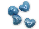 4 16mm Bright Blue Porcelain Heart Beads Valentine's Day Beads Jewelry Making Beading Supplies Loose Beads